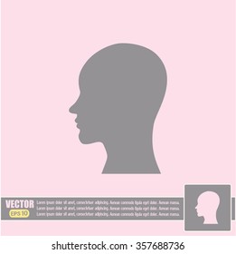 Vector illustration of a silhouette head