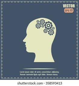 Vector illustration of a silhouette head