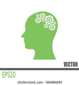 Vector illustration of a silhouette head