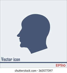 Vector illustration of a silhouette head