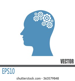 Vector illustration of a silhouette head