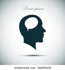 Vector illustration of a silhouette head