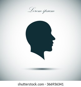 Vector illustration of a silhouette head