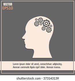 Vector illustration of a silhouette head