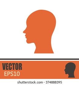 Vector illustration of a silhouette head
