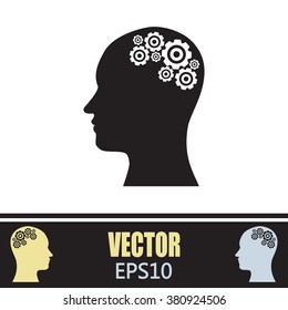 Vector illustration of a silhouette head