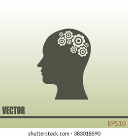 Vector illustration of a silhouette head