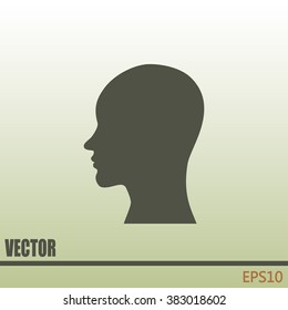 Vector illustration of a silhouette head