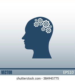 Vector illustration of a silhouette head