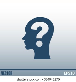 Vector illustration of a silhouette head