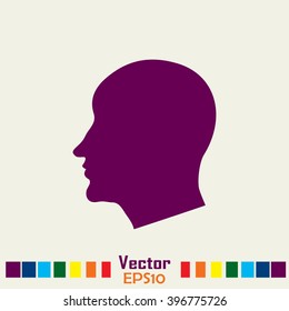 Vector illustration of a silhouette head