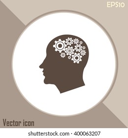 Vector illustration of a silhouette head