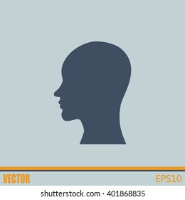 Vector illustration of a silhouette head