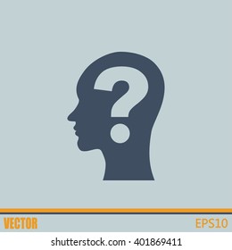 Vector illustration of a silhouette head