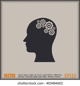 Vector illustration of a silhouette head