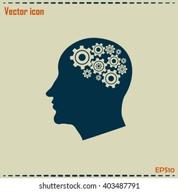 Vector illustration of a silhouette head