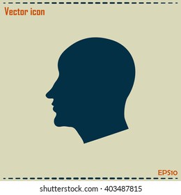 Vector illustration of a silhouette head