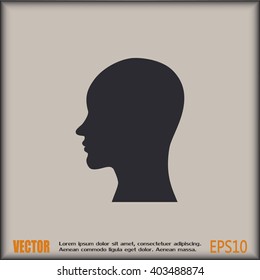 Vector illustration of a silhouette head