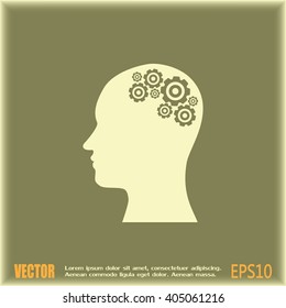 Vector illustration of a silhouette head