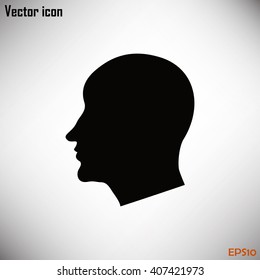 Vector illustration of a silhouette head