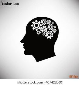 Vector illustration of a silhouette head