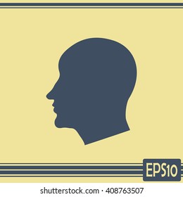 Vector illustration of a silhouette head