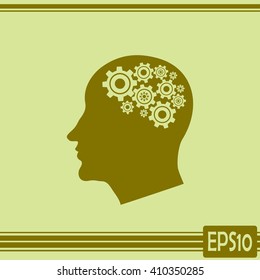 Vector illustration of a silhouette head