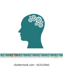 Vector illustration of a silhouette head