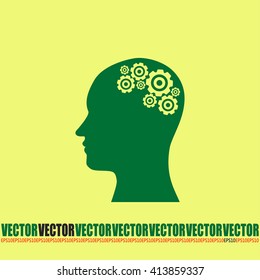 Vector illustration of a silhouette head