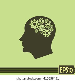 Vector illustration of a silhouette head
