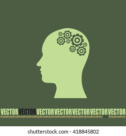 Vector illustration of a silhouette head