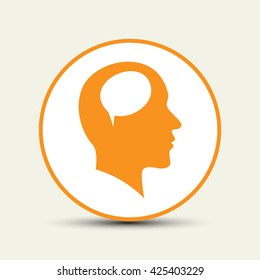 Vector illustration of a silhouette head