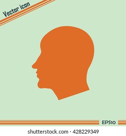 Vector illustration of a silhouette head