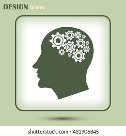 Vector illustration of a silhouette head