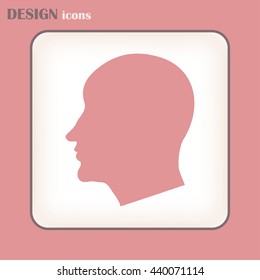 Vector illustration of a silhouette head