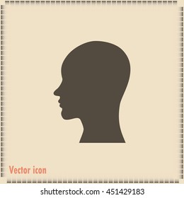 Vector illustration of a silhouette head