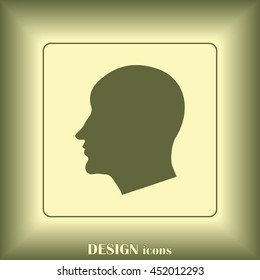 Vector illustration of a silhouette head