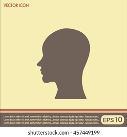Vector illustration of a silhouette head