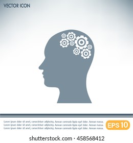 Vector illustration of a silhouette head