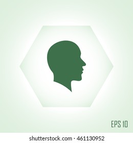 Vector illustration of a silhouette head