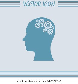Vector illustration of a silhouette head