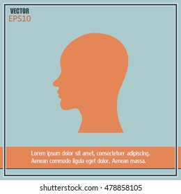 Vector illustration of a silhouette head