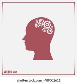 Vector illustration of a silhouette head