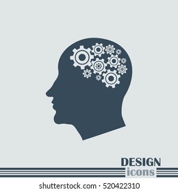 Vector illustration of a silhouette head