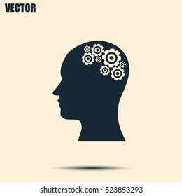 Vector illustration of a silhouette head