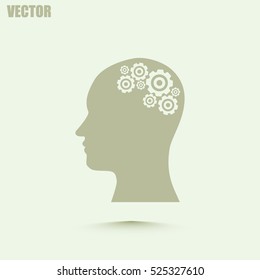Vector illustration of a silhouette head