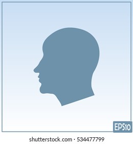 Vector illustration of a silhouette head