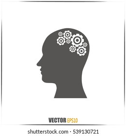 Vector illustration of a silhouette head