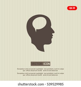 Vector illustration of a silhouette head