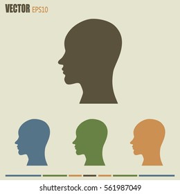 Vector illustration of a silhouette head